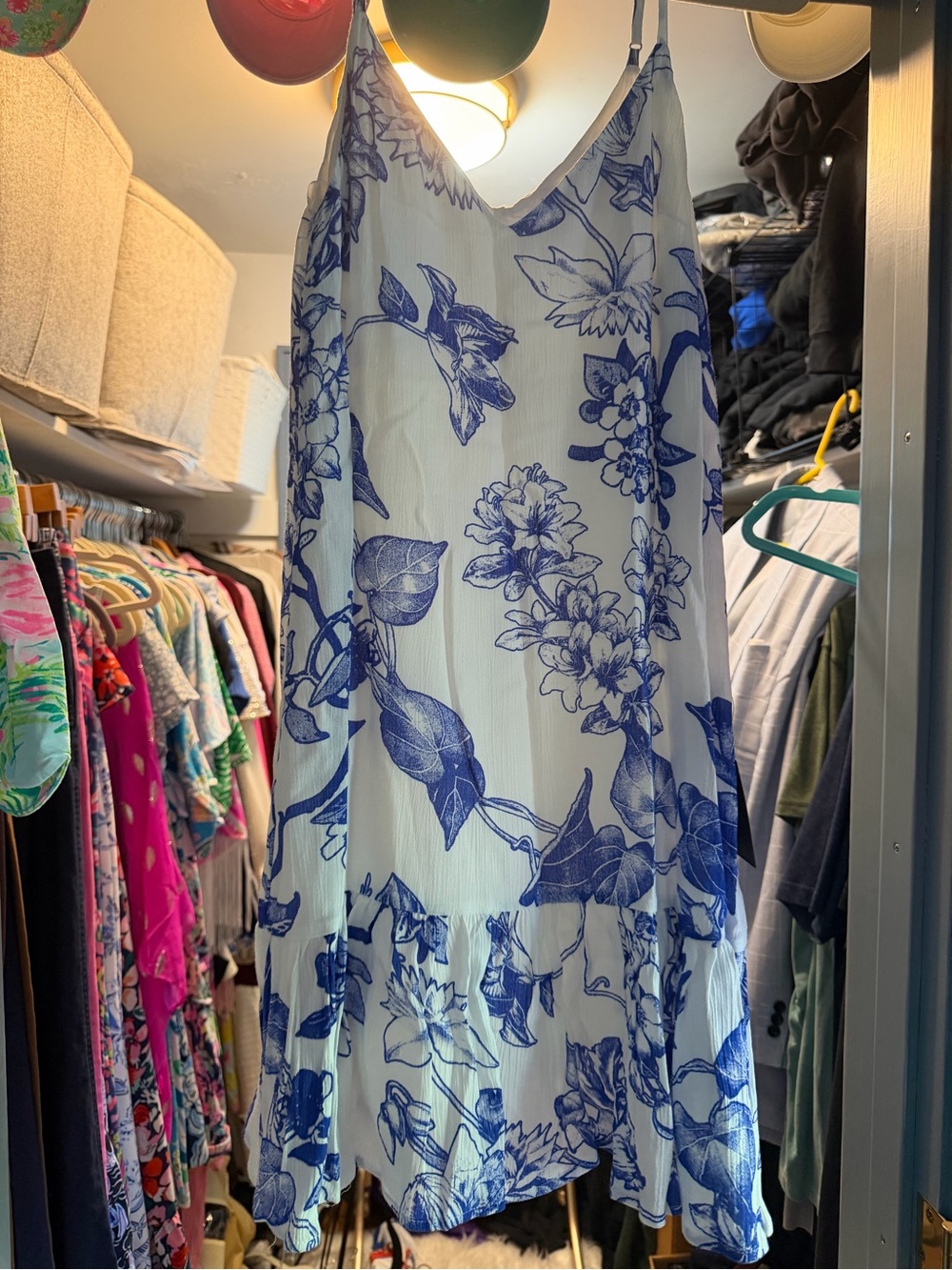 Blue and white summer dress- mini - lulus XS